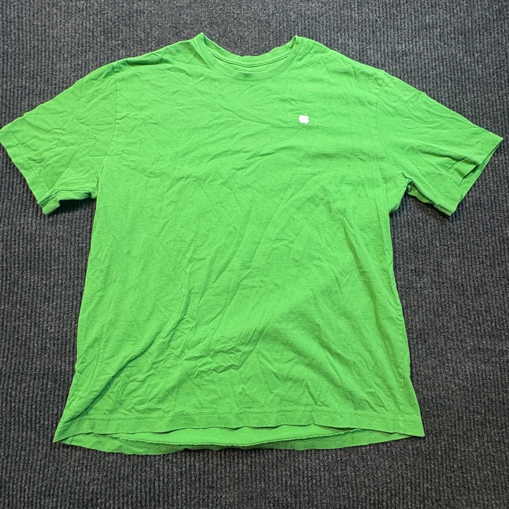 Apple T-Shirt Unisex XL Green Short Sleeve Recycled Cotton Logo Casual Tee